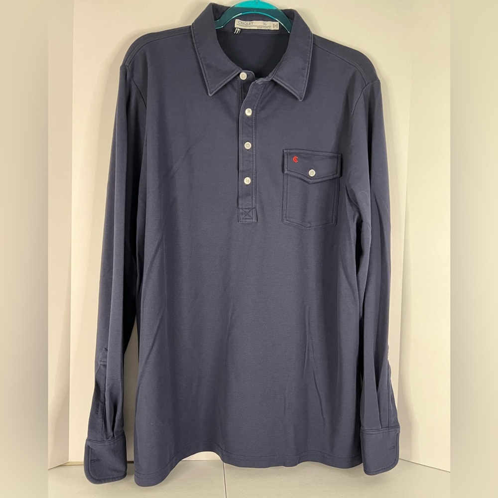 Criquet navy XL long sleeve polo